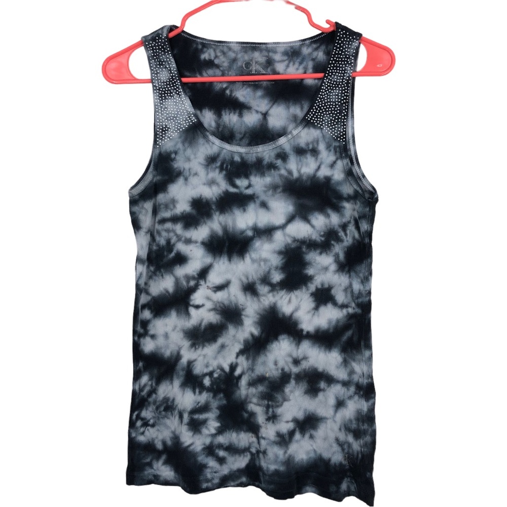 Calvin Klein Tye Dye Ribbed and Studded Tank Top for Layering SZ L